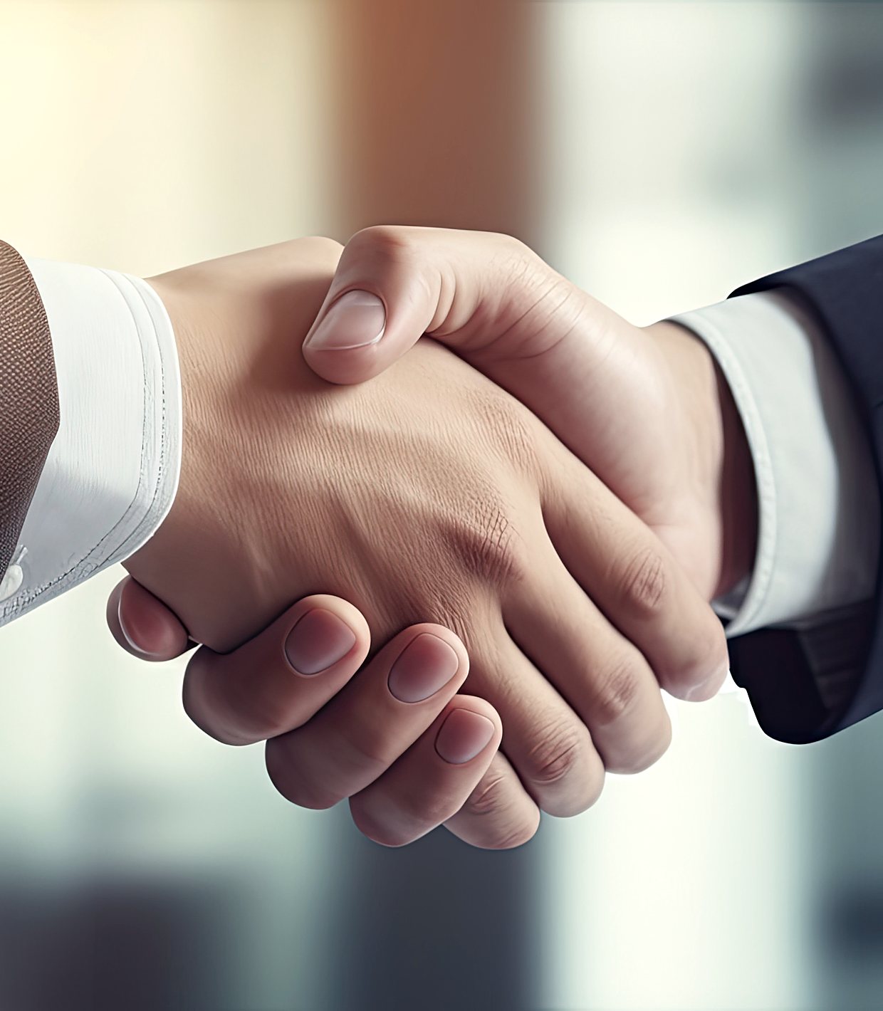 Attorney and client shaking hands